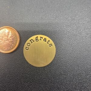 Origami Owl Brass 'Congrats' Large Window Plate Charm